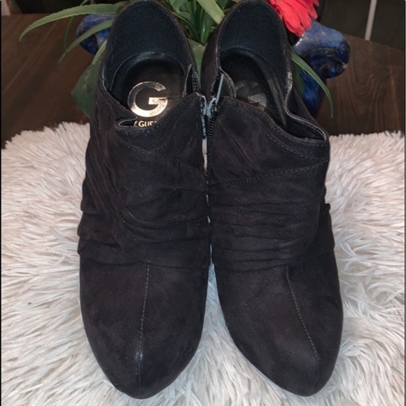 GUESS BLACK SUEDE STILETTO BOOTIE LADIES SIZE 6 1/2 - Picture 2 of 12